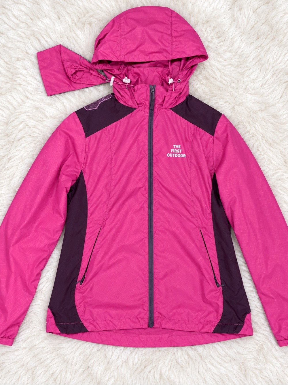 The First Outdoor Youth Large Pink Lightweight Windbreaker Jacket